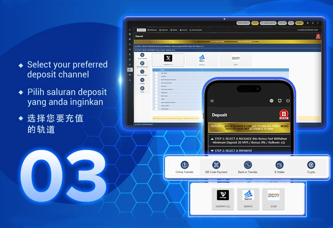 A9Play Official Deposit Step 3