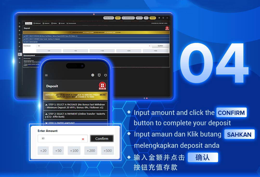 A9Play Official Deposit Step 4